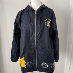 Vintage Reversible Pokémon Hooded Windbreaker Jacket